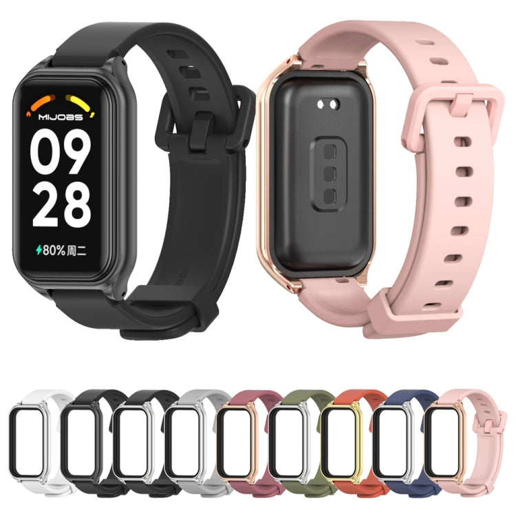 Silicone watch band with metal case in black and pink, plus assorted colors