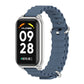 Metal shell silicone watch band in dark blue with silver bezel and clasp