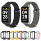 Assorted metal shell silicone watch bands in multiple colors with matching clasps