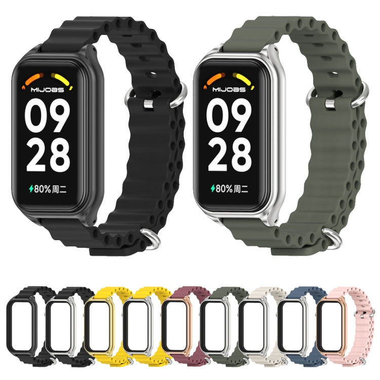 Assorted metal shell silicone watch bands in multiple colors with matching clasps