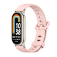 Light pink silicone watch band with breathable holes and silver clasp for Smart Band