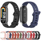 Silicone watch band set with breathable holes, black and navy bands with metal clasp