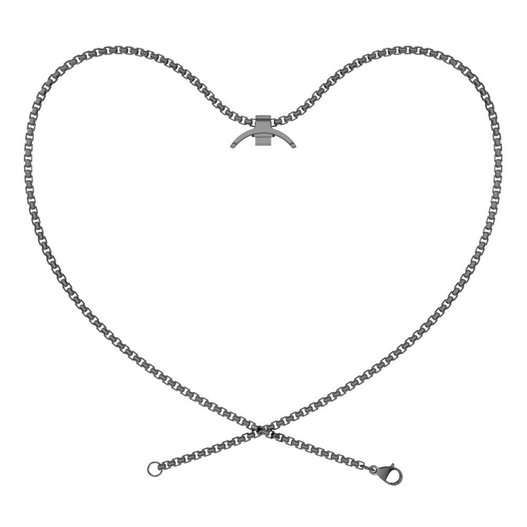 Silver chain necklace with small metal clasp for a watch pendant