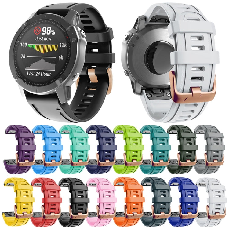 Silicone watch bands with rose-gold buckles in multiple colors