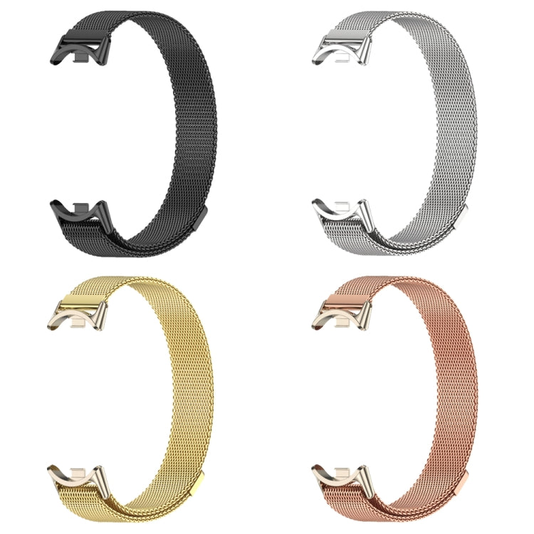 Assorted magnetic metal watch bands: black, silver, gold, rose gold, mesh links