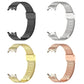 Assorted metal mesh watch bands with buckles in black, silver, gold, and rose