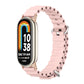 Breathable pink silicone watch band with metal buckle for Xiaomi Smart Band