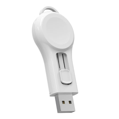 White USB magnetic suction wireless charger with suction head and USB plug