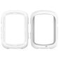 Two white silicone protective cases showing front and side screen cutouts