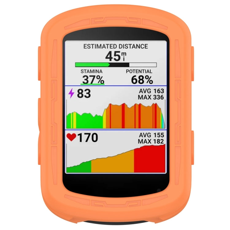 Orange silicone protective case with front screen window for Garmin Edge