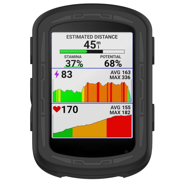 Black silicone protective case with front screen window for Garmin Edge