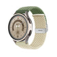 Braided nylon watch band with buckle, green braided strap and silver buckle