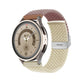 Rose brown braided nylon watch band with buckle clasp and metal keeper