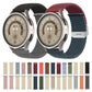 Braided nylon watch bands with buckle clasps, black, maroon, and teal braided straps.