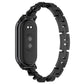 Black link replacement watch band with fitness tracker back, smooth casing and sensors