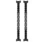 Pair of black link replacement watch straps with buckle-style connector ends