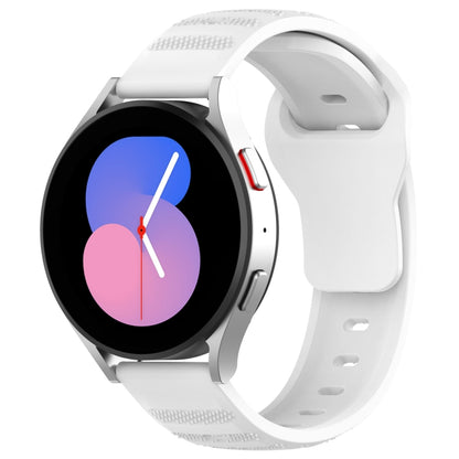 Silicone replacement watch band, white, dotted texture and strap holes