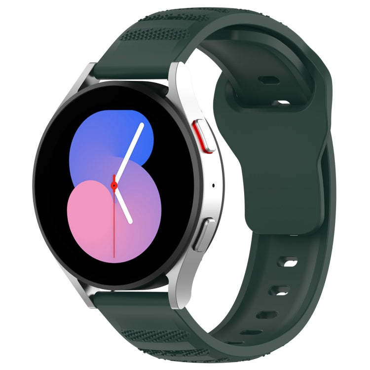 Silicone watch band with dots pattern, dark green, with pin-and-loop clasp