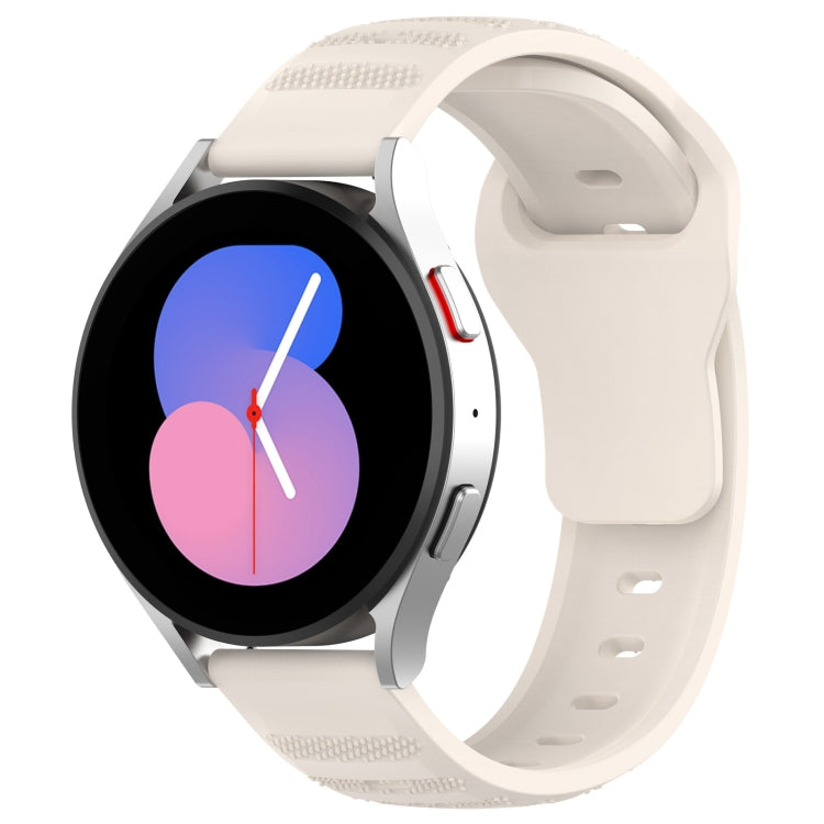 Silicone watch band with dots pattern, starlight white, with pin-and-loop clasp