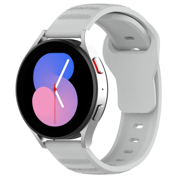 Silicone watch band with dots pattern, light grey, secured with pin-and-loop clasp