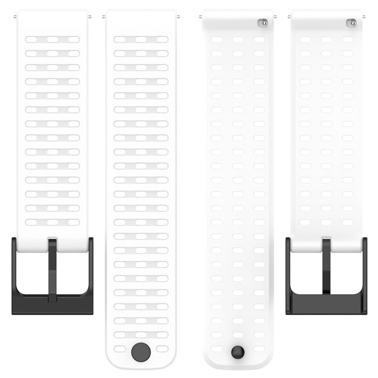 Silicone watch band set, white perforated strap and buckle ends for Suunto 9 Peak Pro/Vertical/Race