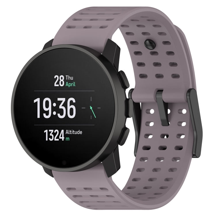 Silicone sport watch band, light purple perforated design, for Suunto 9 Peak Pro/Vertical/Race
