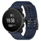 Navy silicone watch band with perforated holes and quick-release pins