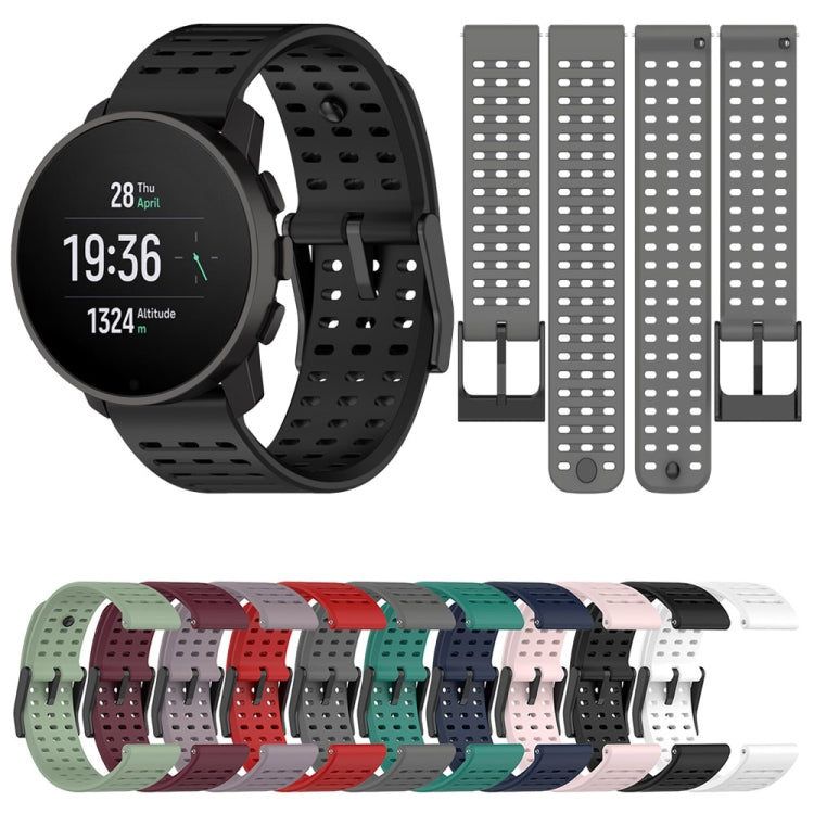 Silicone watch bands set with perforated straps in multiple colors