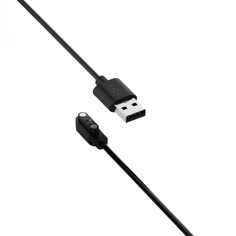 USB-A to magnetic charging cable, black with slim cable and connector ends