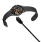 Magnetic charging cable connected to black smart watch strap, USB-A end
