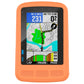 Orange silicone protective case with screen cutout and textured bottom grip pads