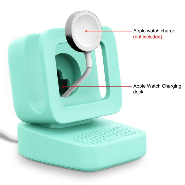 Mint green retro watch stand with charging dock compartment