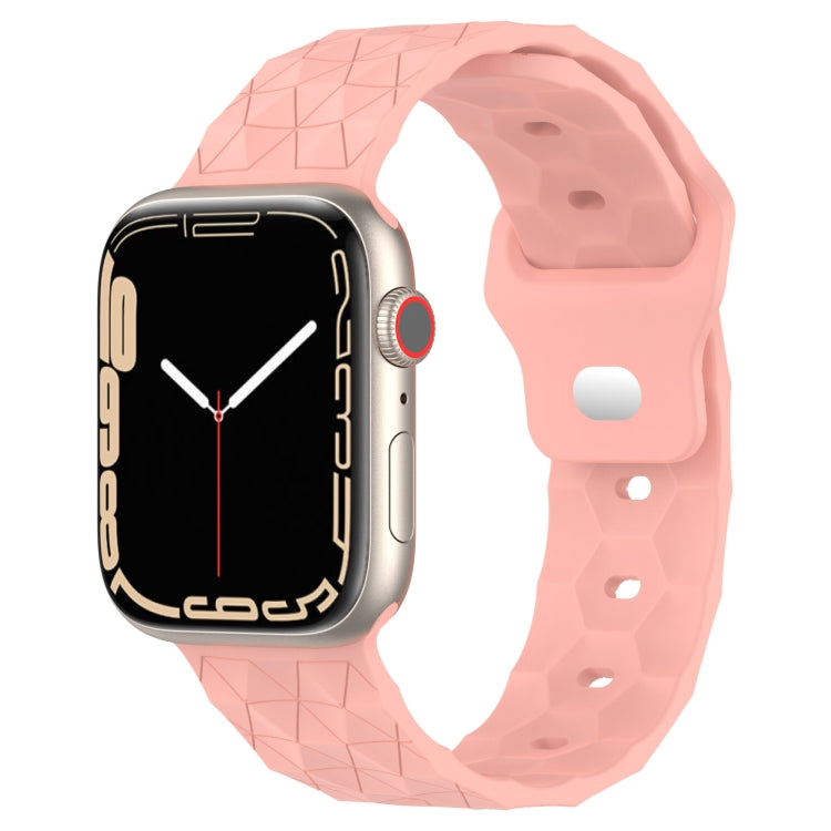 Silicone football-texture watch band in blush pink with perforated strap holes