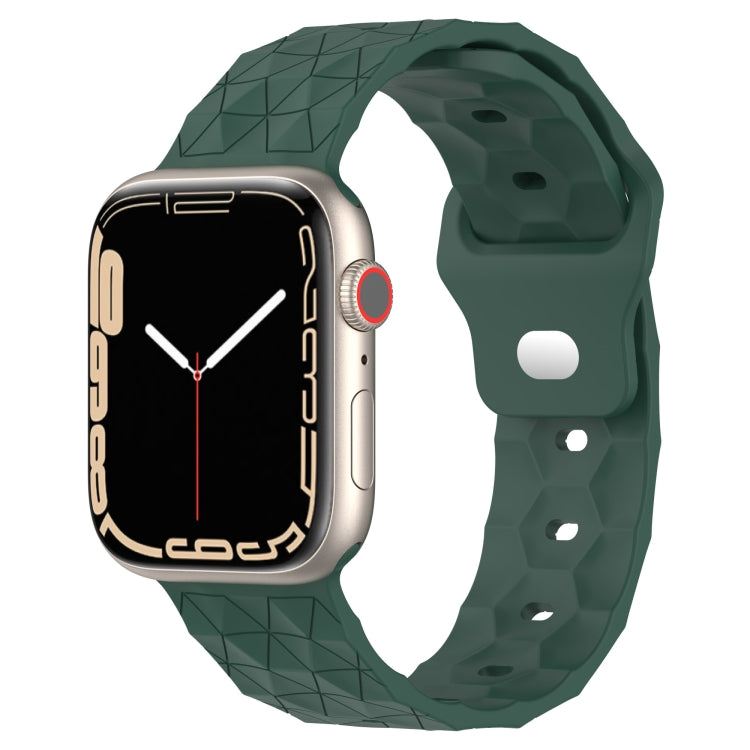 Silicone watch band with football texture, dark green color. Fits smartwatch.