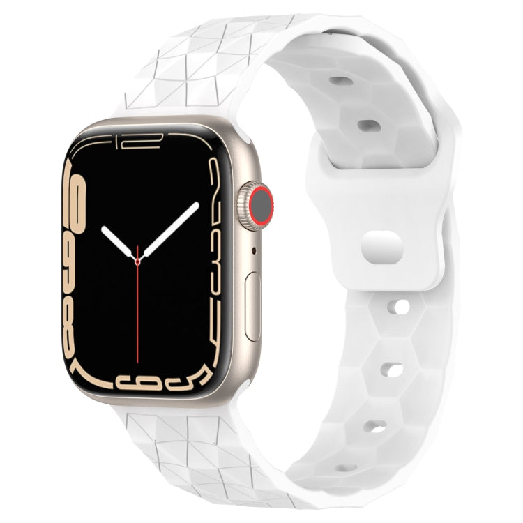 Silicone watch band with football texture, white color. Fits smartwatch.