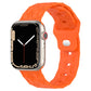 Silicone watch band with football texture, bright orange color. Fits smartwatch.
