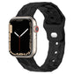 Black silicone watch band with football-textured geometric pattern and strap holes
