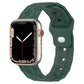 Green silicone watch band with football-textured geometric pattern and strap holes
