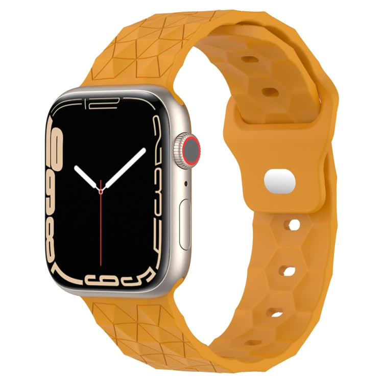 Orange football-texture silicone watch band with patterned links and pin holes