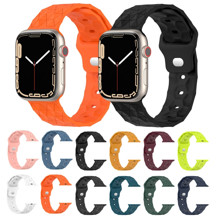 Assorted football-texture silicone watch bands in multiple colors, with pin-hole design