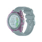 Transparent TPU watch case cover in purple, fitted to a sports smartwatch.