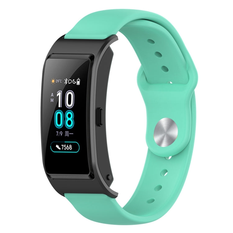 18mm silicone smartwatch strap with reverse buckle, mint green band