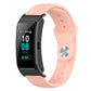 Light pink silicone smartwatch strap with reverse buckle and wave band texture