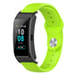 Neon lime green silicone smartwatch strap with reverse buckle and wave band texture