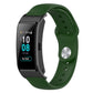 Deep green silicone smartwatch band with reverse buckle and wave band texture