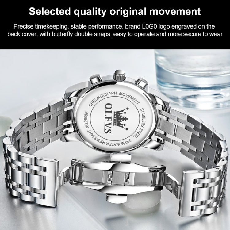 Men's quartz watch case and clasp, silver metal back with logo engraving