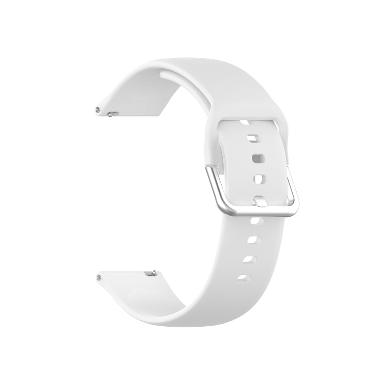 22mm Universal Silver Buckle Silicone Replacement Wrist Strap, L, S