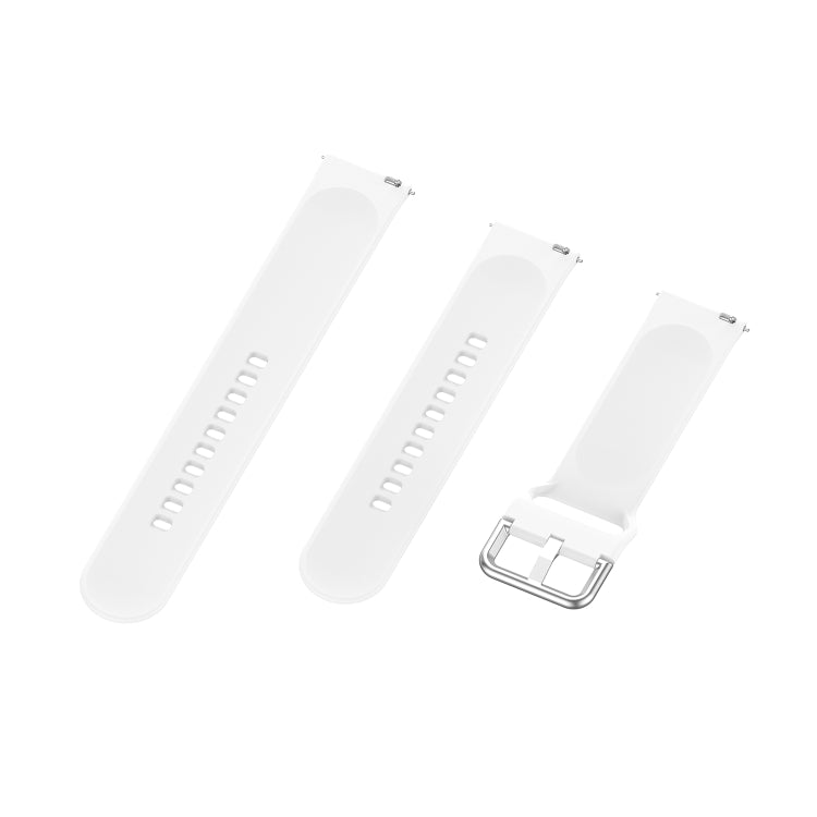 22mm Universal Silver Buckle Silicone Replacement Wrist Strap, L, S