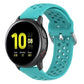 Mint green silicone sport wrist strap with perforated holes and metal pin buckle