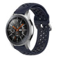 Navy blue silicone sport wrist strap with perforations and metal pin buckle